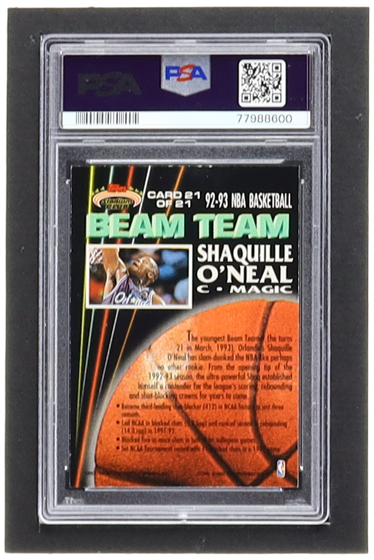 Shaquille O'Neal 1992-93 Stadium Club Beam Team #21 RC (PSA 8) at PristineAuction.com Shaquille O'Neal 1992-93 Stadium Club Beam Team #21 RC (PSA 8) at PristineAuction.com