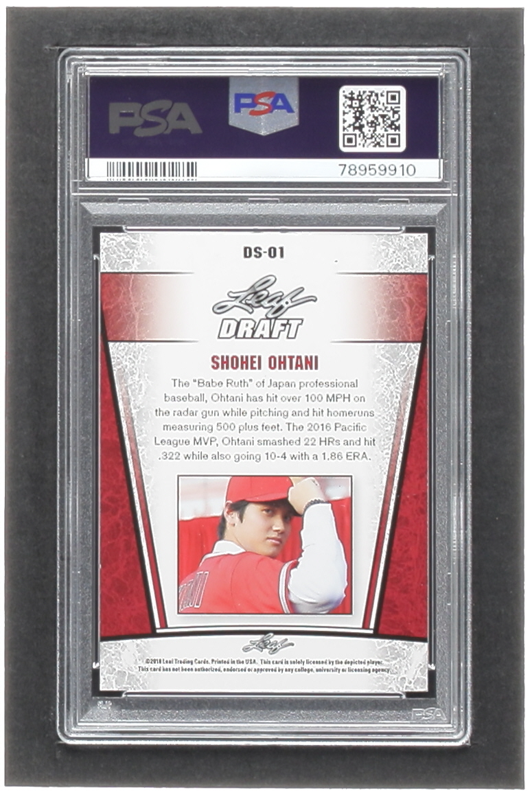 Shohei Ohtani 2018 Leaf Ohtani Draft Silver #DS01 RC (PSA 10) at PristineAuction.com Shohei Ohtani 2018 Leaf Ohtani Draft Silver #DS01 RC (PSA 10) at PristineAuction.com