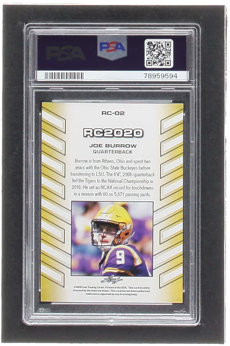 Joe Burrow 2020 Leaf Special Release RC Year #RC02 RC (PSA 9) at PristineAuction.com Joe Burrow 2020 Leaf Special Release RC Year #RC02 RC (PSA 9) at PristineAuction.com