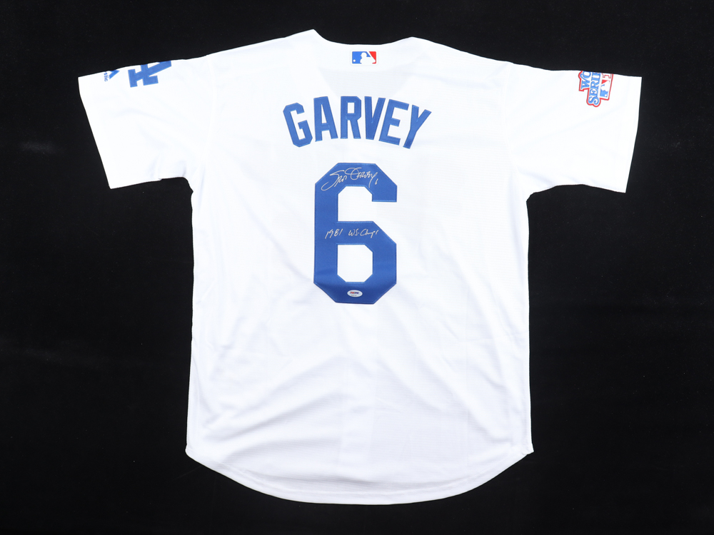 Steve Garvey Signed Jersey Inscribed "1981 WS Champs" (PSA) at PristineAuction.com Steve Garvey Signed Jersey Inscribed "1981 WS Champs" (PSA) at PristineAuction.com