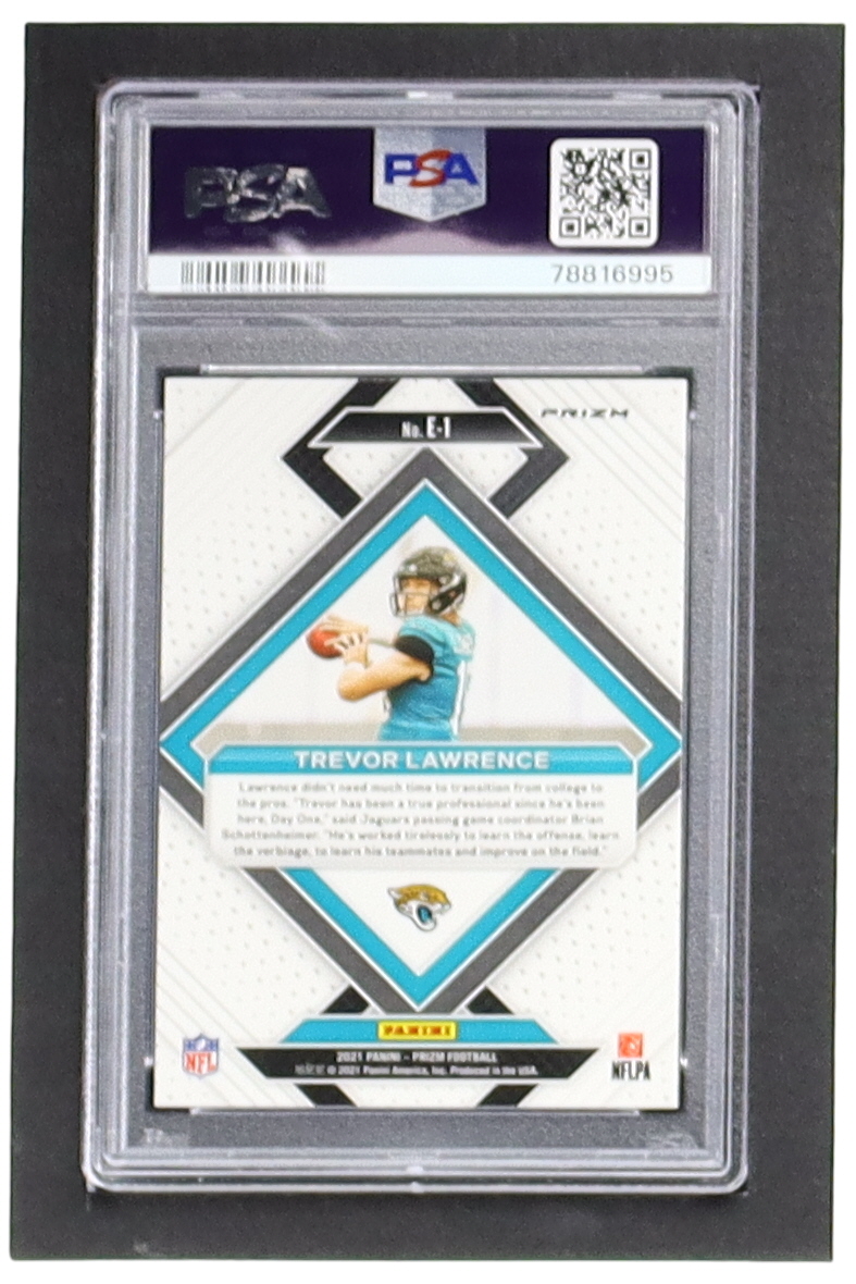 Trevor Lawrence 2021 Panini Prizm Emergent Prizms No Huddle #1 RC (PSA 9) at PristineAuction.com Trevor Lawrence 2021 Panini Prizm Emergent Prizms No Huddle #1 RC (PSA 9) at PristineAuction.com