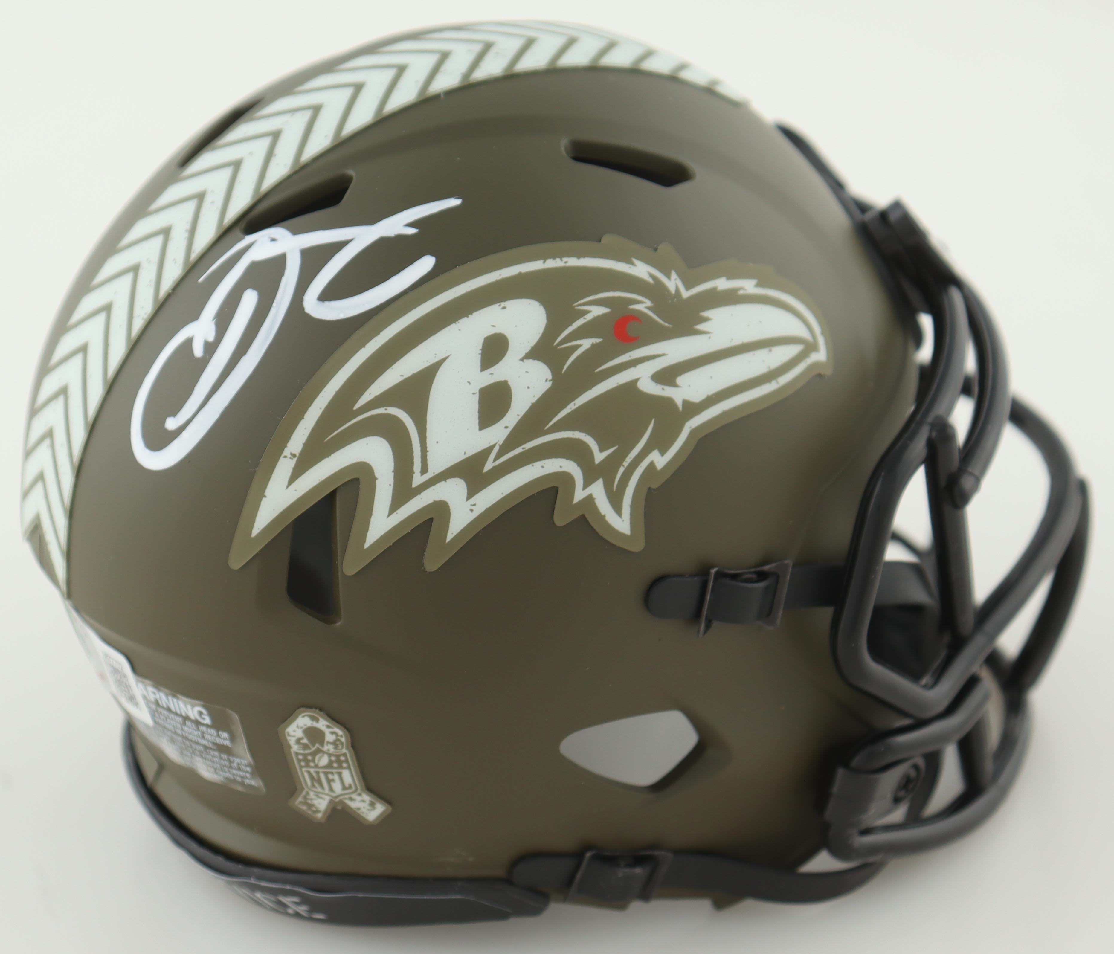 Odell Beckham Jr. Signed Ravens Salute to Service Alternate Speed Mini Helmet (Beckett) at PristineAuction.com Odell Beckham Jr. Signed Ravens Salute to Service Alternate Speed Mini Helmet (Beckett) at PristineAuction.com