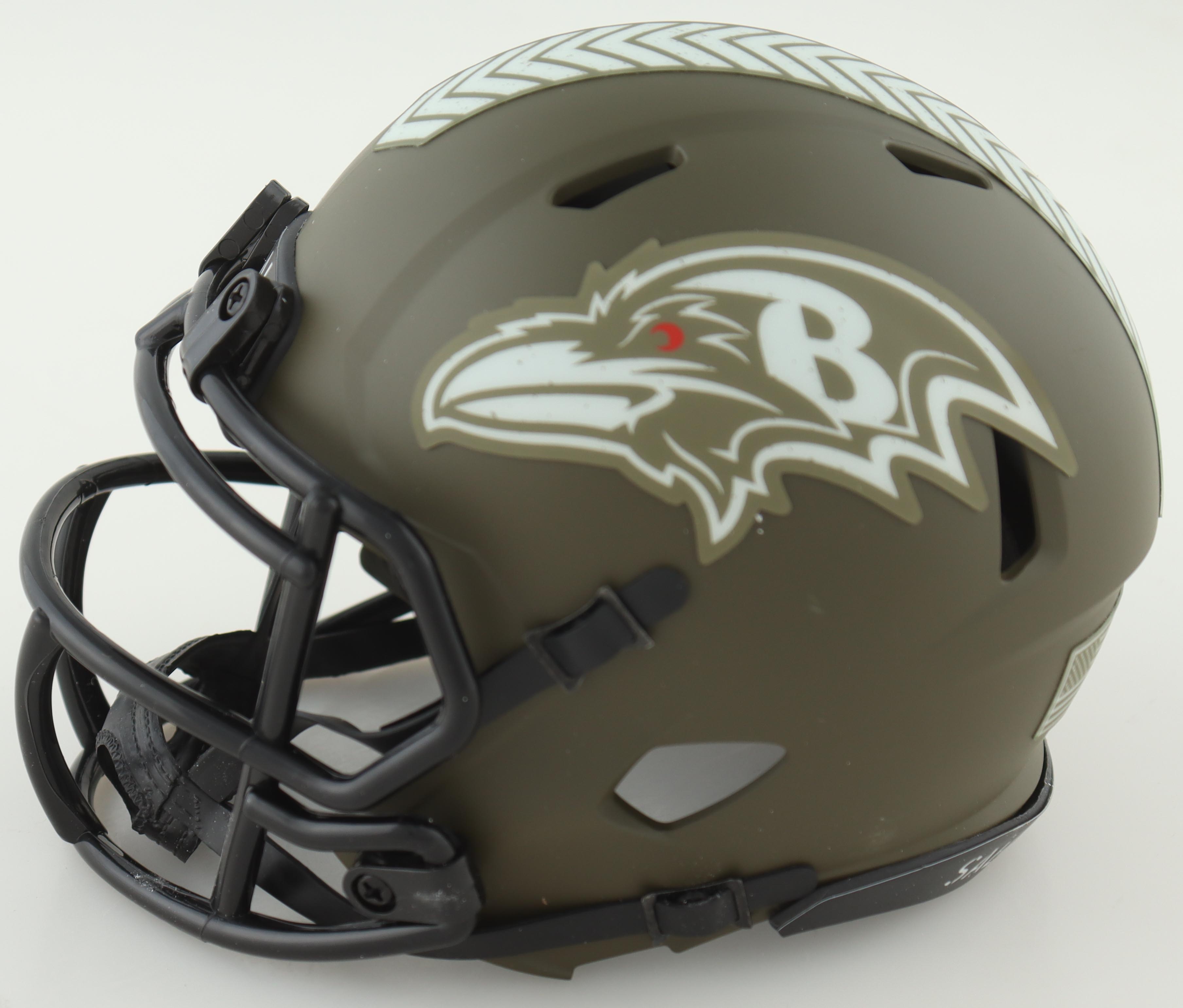Odell Beckham Jr. Signed Ravens Salute to Service Alternate Speed Mini Helmet (Beckett) at PristineAuction.com Odell Beckham Jr. Signed Ravens Salute to Service Alternate Speed Mini Helmet (Beckett) at PristineAuction.com