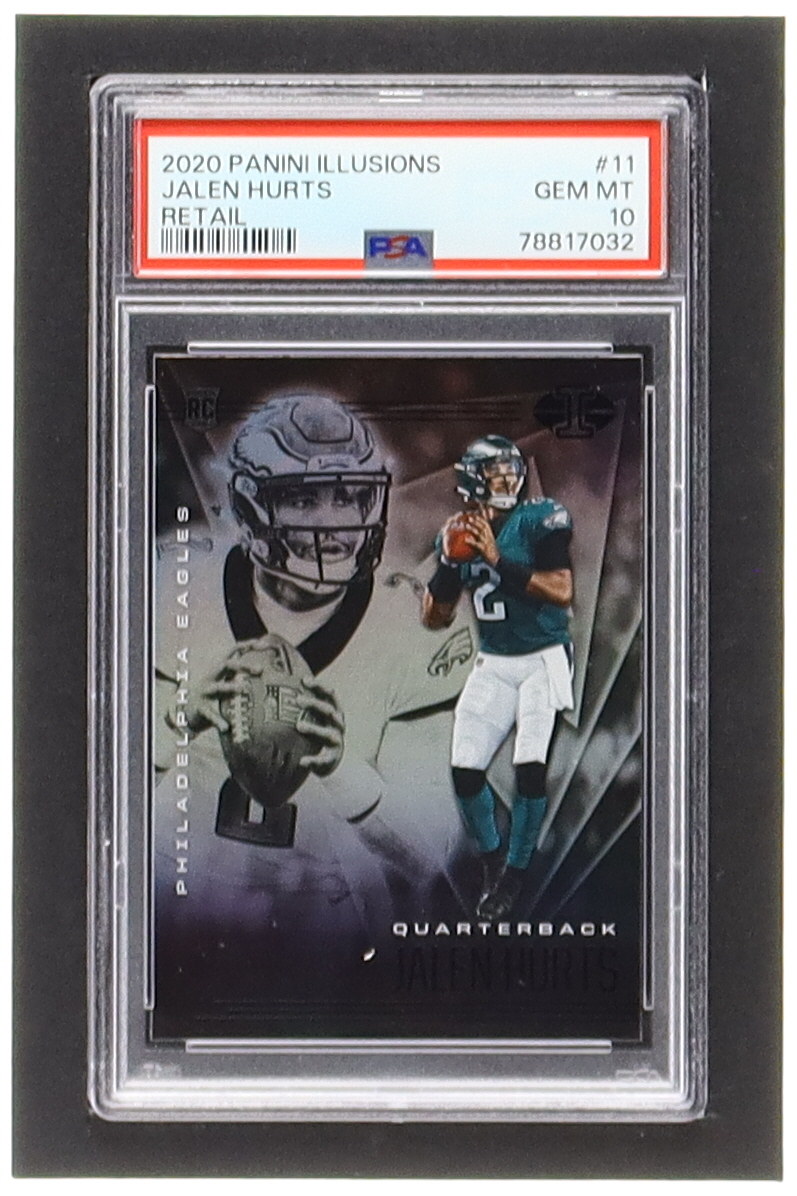 Jalen Hurts 2020 Panini Illusions Retail #11 RC (PSA 10) at PristineAuction.com Jalen Hurts 2020 Panini Illusions Retail #11 RC (PSA 10) at PristineAuction.com