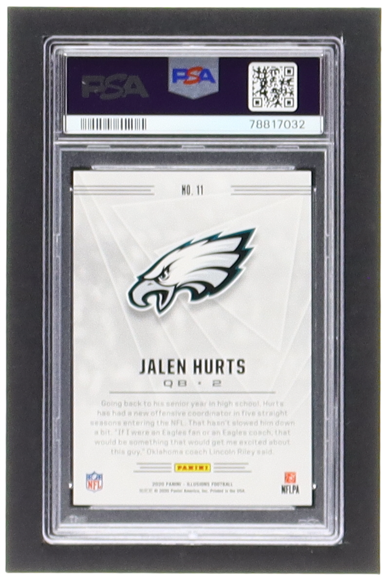 Jalen Hurts 2020 Panini Illusions Retail #11 RC (PSA 10) at PristineAuction.com Jalen Hurts 2020 Panini Illusions Retail #11 RC (PSA 10) at PristineAuction.com