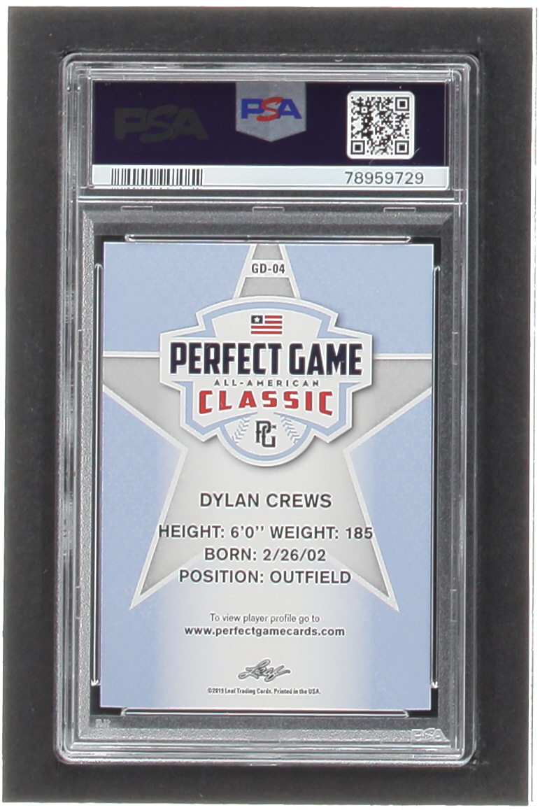 Dylan Crews 2019 Leaf Perfect Game All-American Classic Gameday RC (PSA 9) at PristineAuction.com Dylan Crews 2019 Leaf Perfect Game All-American Classic Gameday RC (PSA 9) at PristineAuction.com
