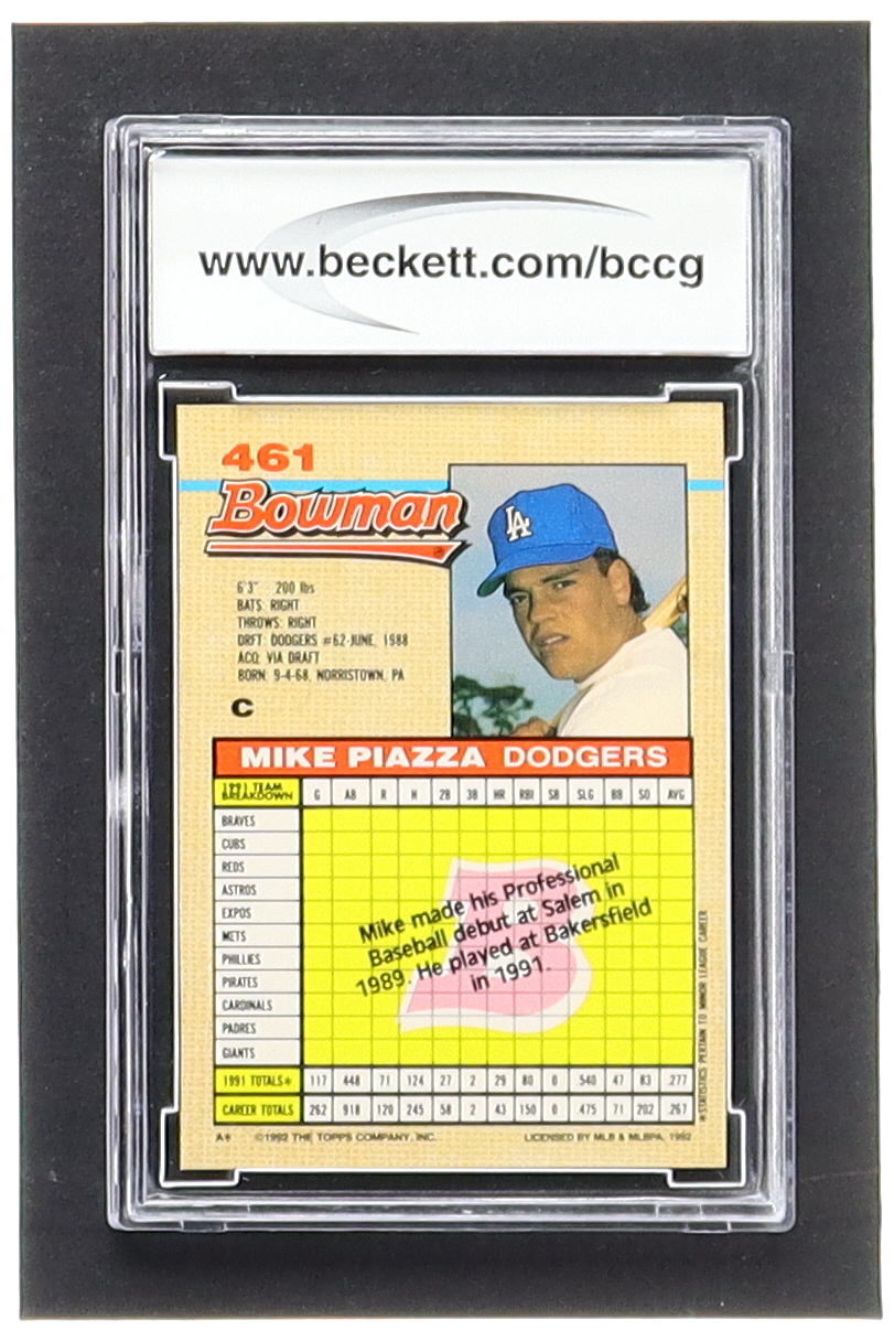 Mike Piazza 1992 Bowman #461 RC (BCCG 10) at PristineAuction.com Mike Piazza 1992 Bowman #461 RC (BCCG 10) at PristineAuction.com