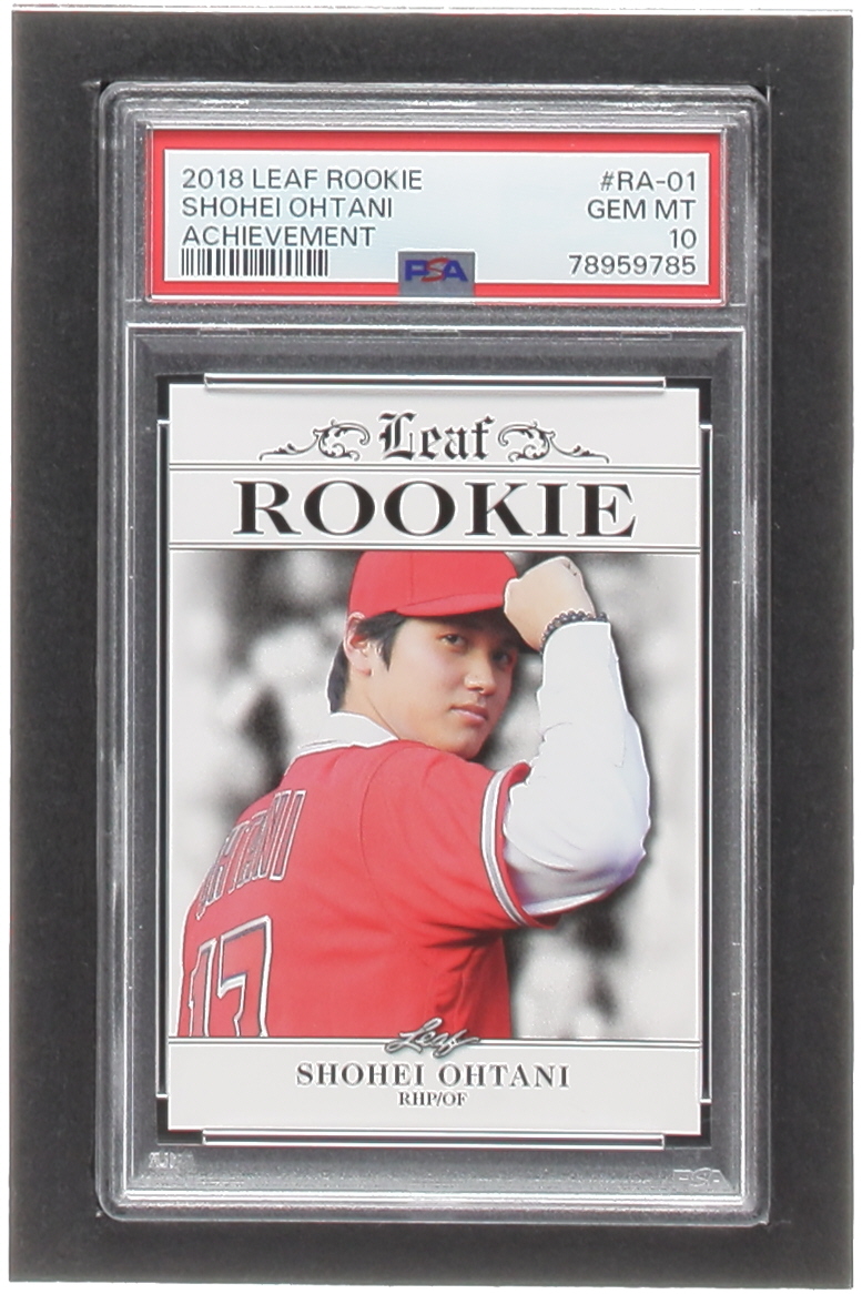 Shohei Ohtani 2018 Leaf Ohtani Rookie Achievement #RA01 RC (PSA 10) at PristineAuction.com Shohei Ohtani 2018 Leaf Ohtani Rookie Achievement #RA01 RC (PSA 10) at PristineAuction.com