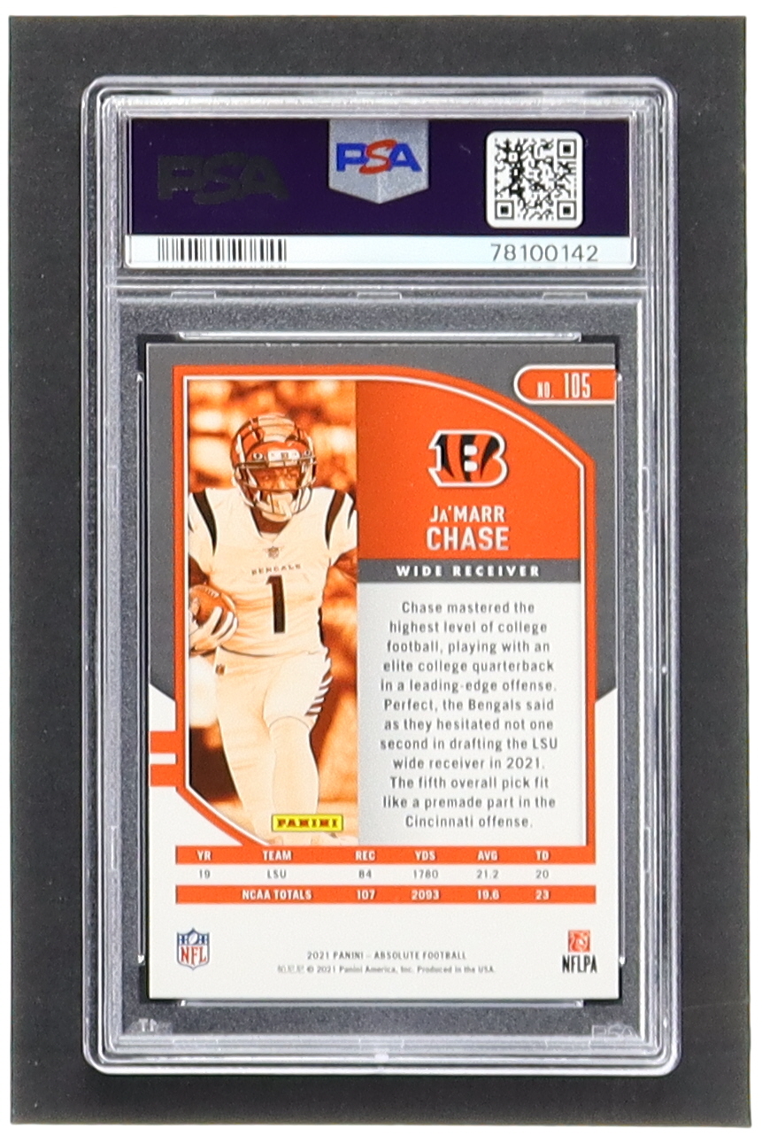 Ja'Marr Chase 2021 Absolute #105 RC (PSA 10) at PristineAuction.com Ja'Marr Chase 2021 Absolute #105 RC (PSA 10) at PristineAuction.com