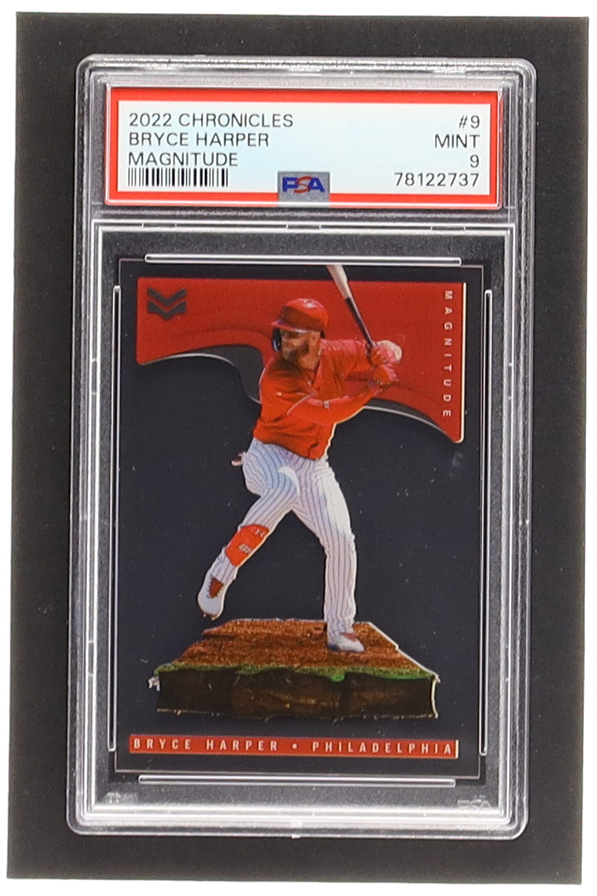 Bryce Harper 2022 Panini Chronicles Magnitude #9 (PSA 9) at PristineAuction.com Bryce Harper 2022 Panini Chronicles Magnitude #9 (PSA 9) at PristineAuction.com