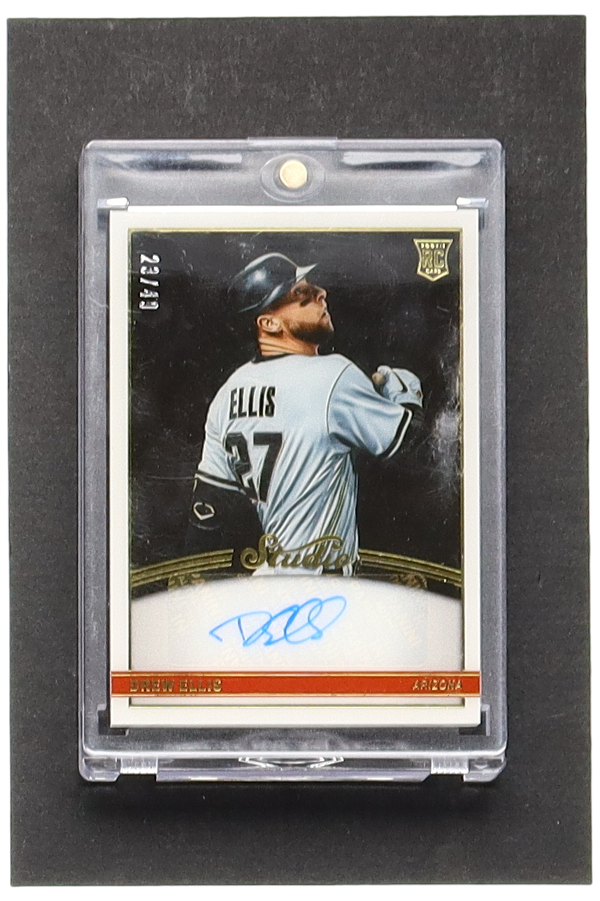 Drew Ellis 2022 Panini Chronicles Studio Black Signatures Gold #29 RC #23/49 at PristineAuction.com Drew Ellis 2022 Panini Chronicles Studio Black Signatures Gold #29 RC #23/49 at PristineAuction.com