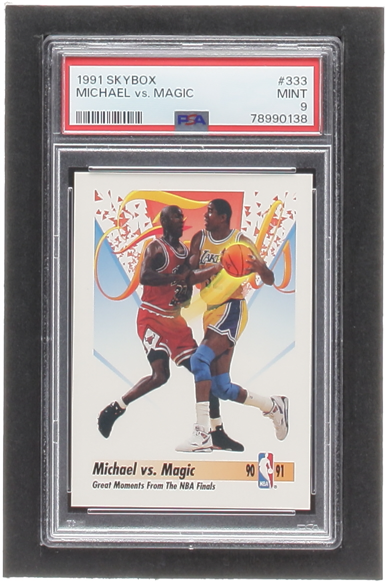 Magic Johnson / Michael Jordan 1991-92 SkyBox #333 FIN (PSA 9) at PristineAuction.com Magic Johnson / Michael Jordan 1991-92 SkyBox #333 FIN (PSA 9) at PristineAuction.com