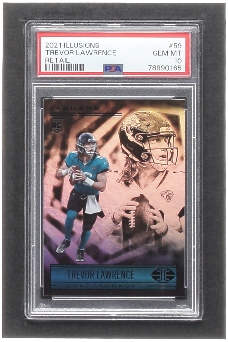 Trevor Lawrence 2021 Panini Illusions Retail #59 RC (PSA 10) at PristineAuction.com Trevor Lawrence 2021 Panini Illusions Retail #59 RC (PSA 10) at PristineAuction.com