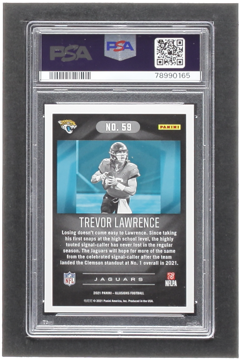 Trevor Lawrence 2021 Panini Illusions Retail #59 RC (PSA 10) at PristineAuction.com Trevor Lawrence 2021 Panini Illusions Retail #59 RC (PSA 10) at PristineAuction.com