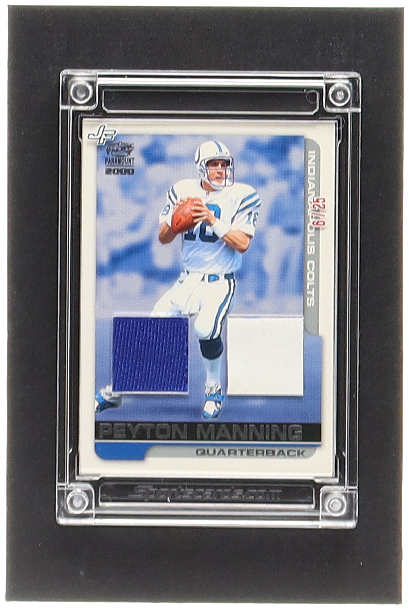 Peyton Manning 2022 Jersey Fusion Dual Game Used Swatch #PM02 #6/25 at PristineAuction.com Peyton Manning 2022 Jersey Fusion Dual Game Used Swatch #PM02 #6/25 at PristineAuction.com