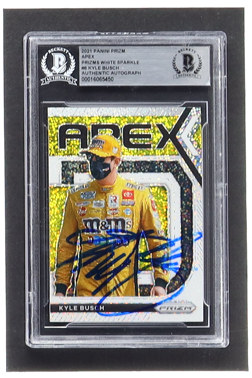 Kyle Busch Signed 2021 Panini Prizm Apex Prizms White Sparkle #6 (BGS) at PristineAuction.com Kyle Busch Signed 2021 Panini Prizm Apex Prizms White Sparkle #6 (BGS) at PristineAuction.com