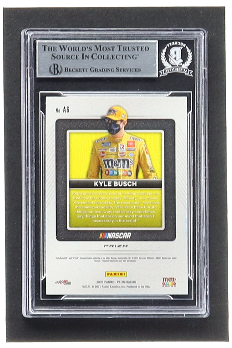 Kyle Busch Signed 2021 Panini Prizm Apex Prizms White Sparkle #6 (BGS) at PristineAuction.com Kyle Busch Signed 2021 Panini Prizm Apex Prizms White Sparkle #6 (BGS) at PristineAuction.com
