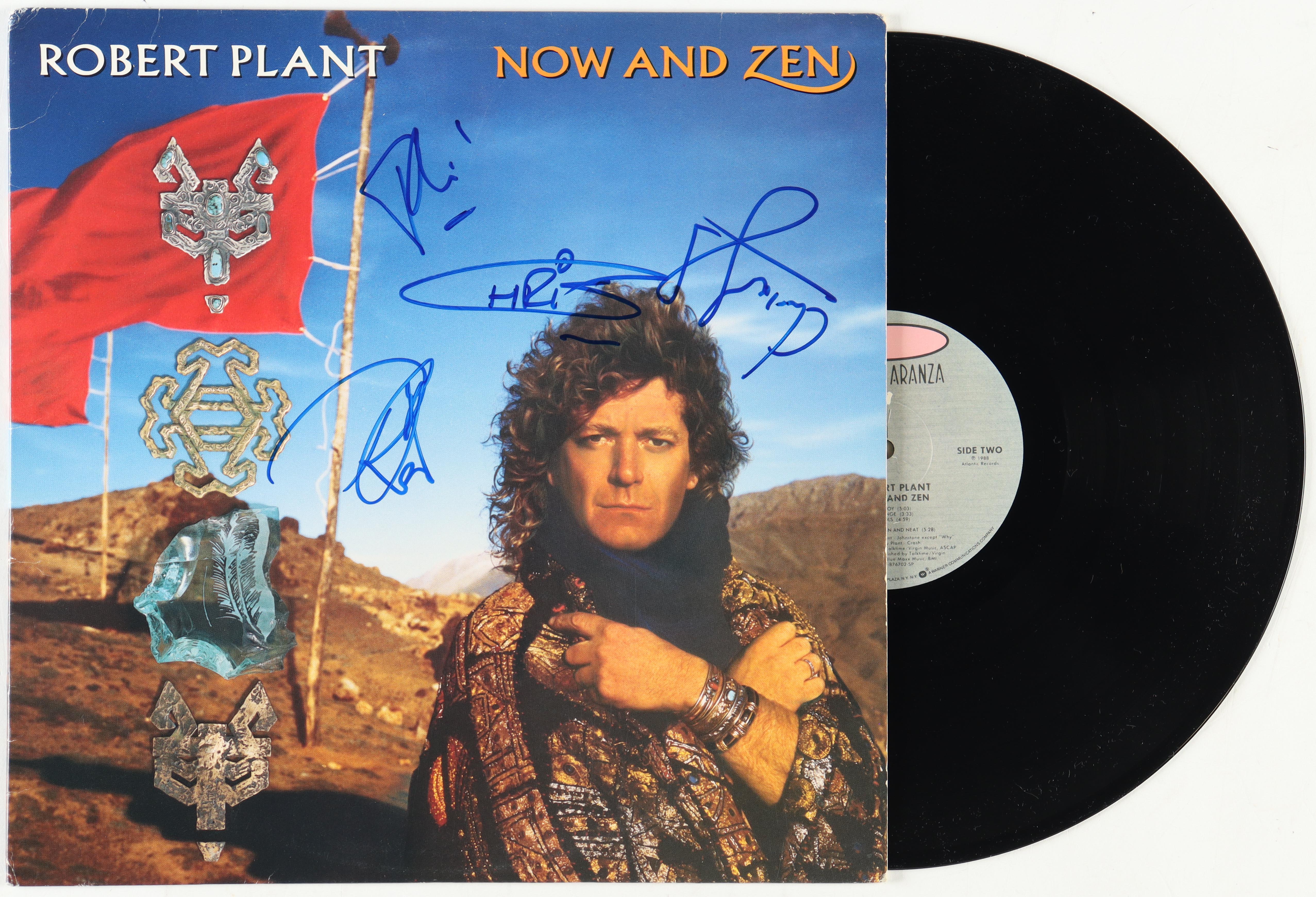"Now and Zen" Vinyl Record Album Signed By (4) with Robert Plant, Phil Scragg, Chris Blackwell & Doug Boyle (PSA & REAL) at PristineAuction.com "Now and Zen" Vinyl Record Album Signed By (4) with Robert Plant, Phil Scragg, Chris Blackwell & Doug Boyle (PSA & REAL) at PristineAuction.com