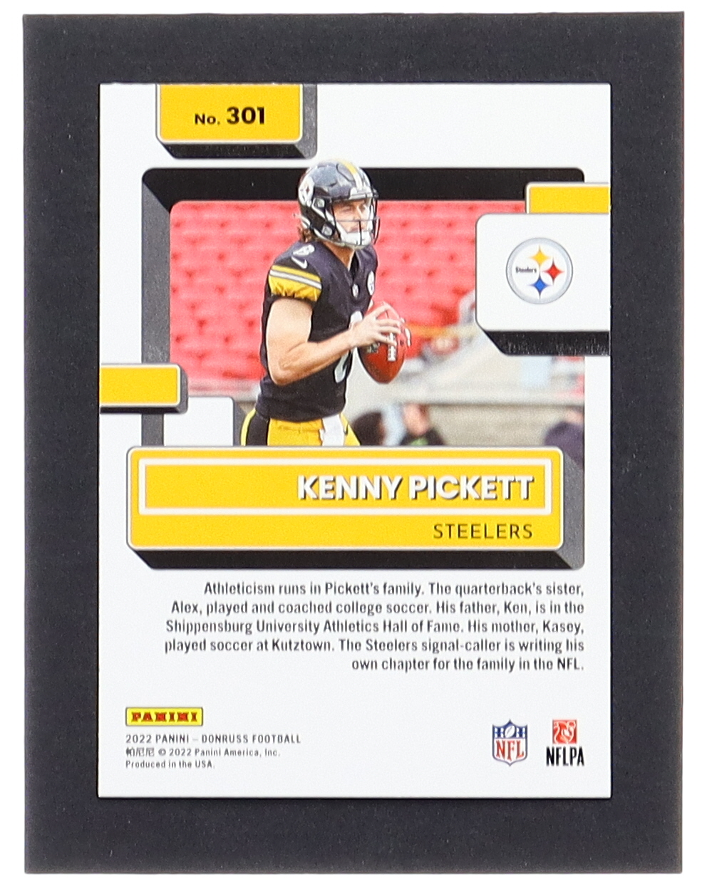Kenny Pickett 2022 Donruss Press Proof Red #301 RR RC at PristineAuction.com Kenny Pickett 2022 Donruss Press Proof Red #301 RR RC at PristineAuction.com