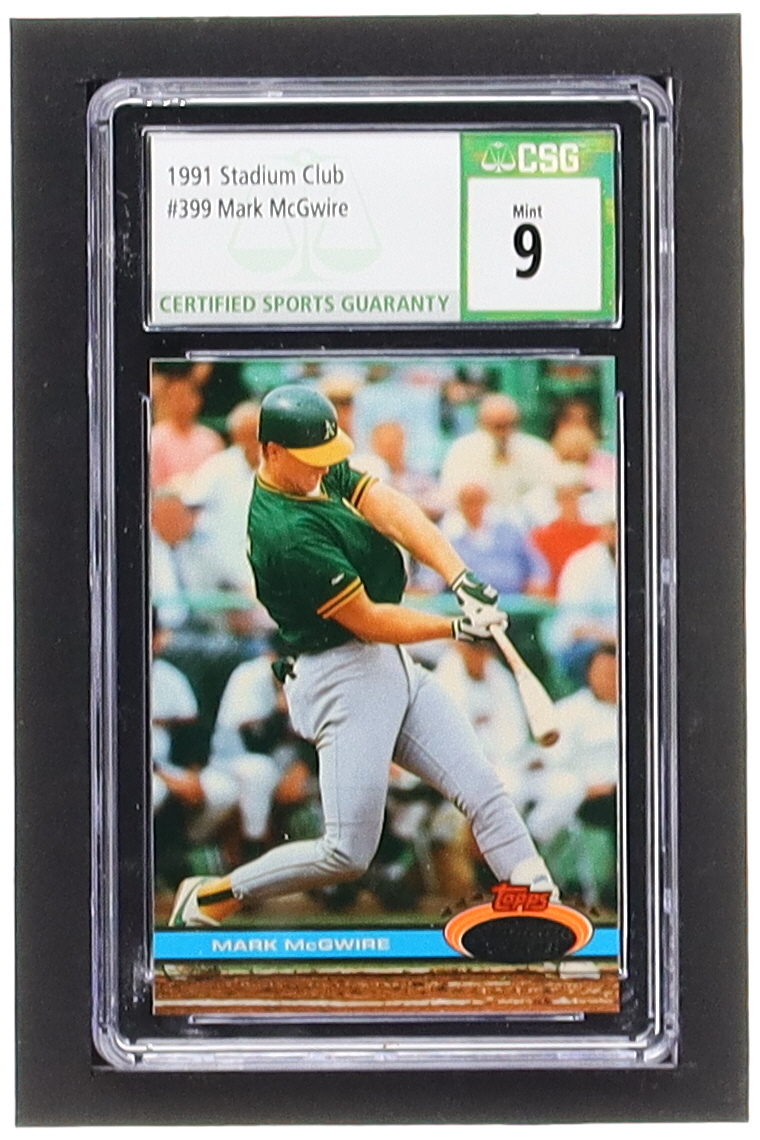 Mark McGwire 1991 Stadium Club #399 (CSG 9) at PristineAuction.com Mark McGwire 1991 Stadium Club #399 (CSG 9) at PristineAuction.com