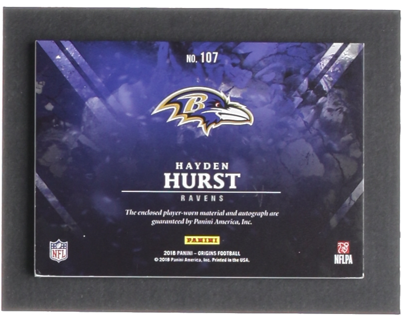 Hayden Hurst 2018 Panini Origins #107 Jersey Autograph RC at PristineAuction.com Hayden Hurst 2018 Panini Origins #107 Jersey Autograph RC at PristineAuction.com