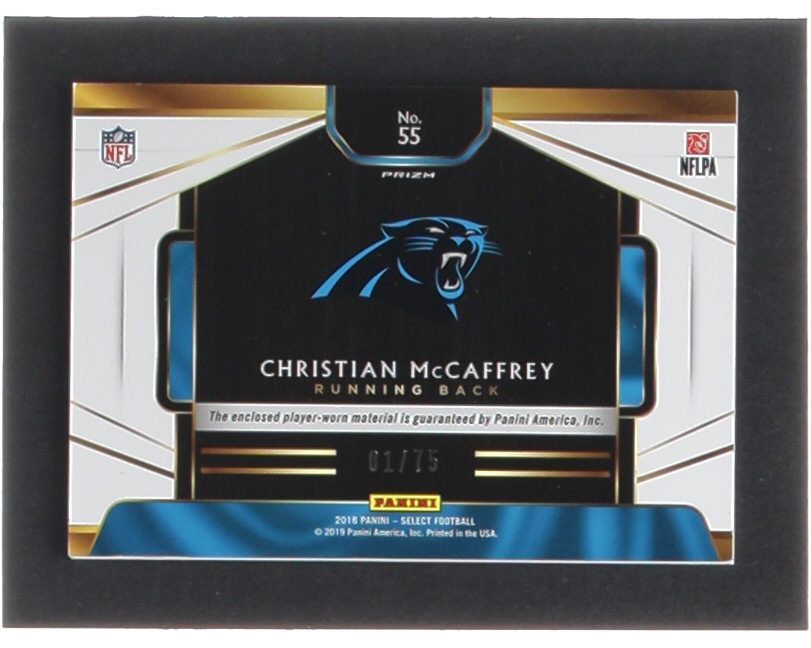 Christian McCaffrey 2018 Select Select Swatches Prizm White #55 #01/75 at PristineAuction.com Christian McCaffrey 2018 Select Select Swatches Prizm White #55 #01/75 at PristineAuction.com