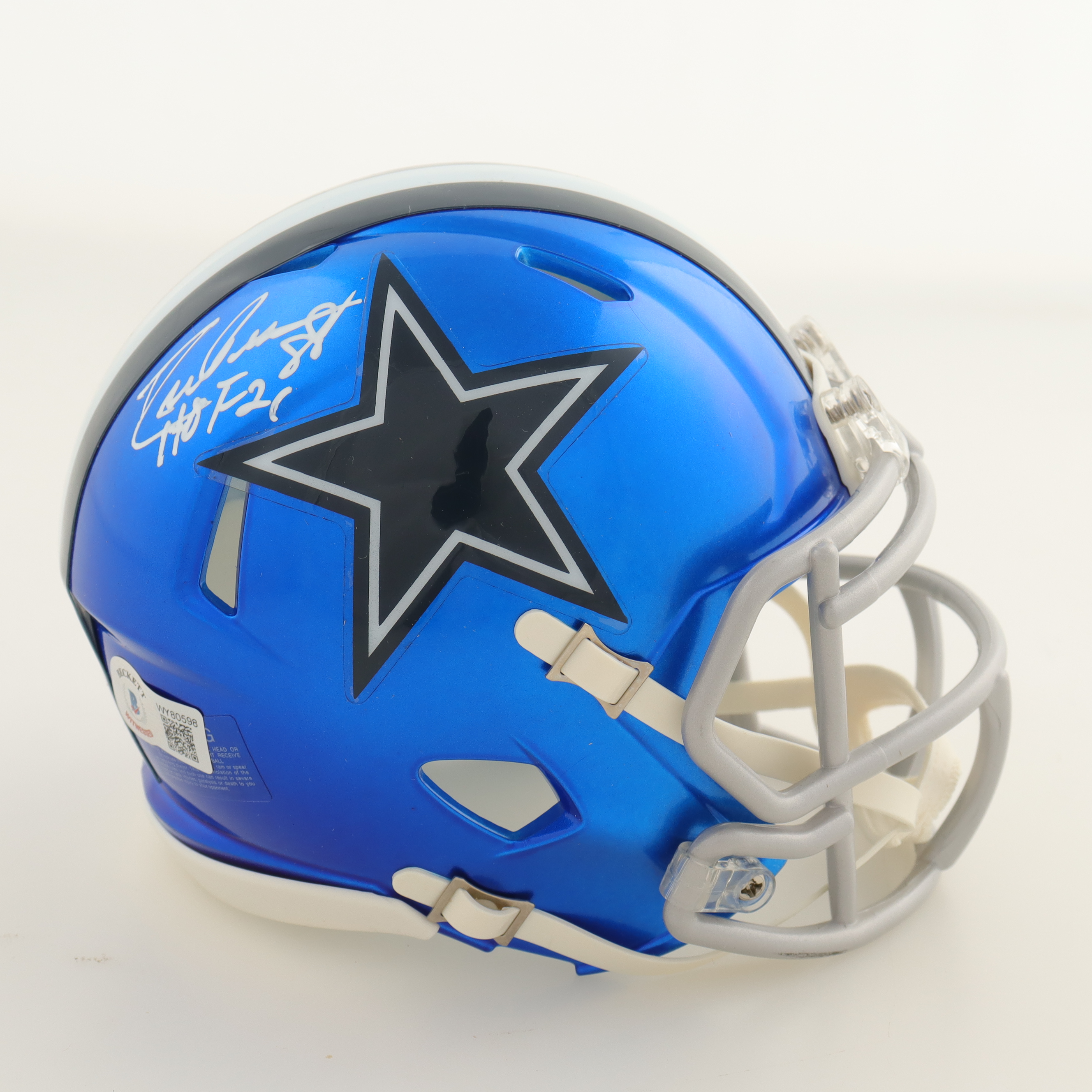 Drew Pearson Signed Cowboys Flash Alternate Speed Mini Helmet Inscribed "HOF 21" (Beckett) at PristineAuction.com Drew Pearson Signed Cowboys Flash Alternate Speed Mini Helmet Inscribed "HOF 21" (Beckett) at PristineAuction.com