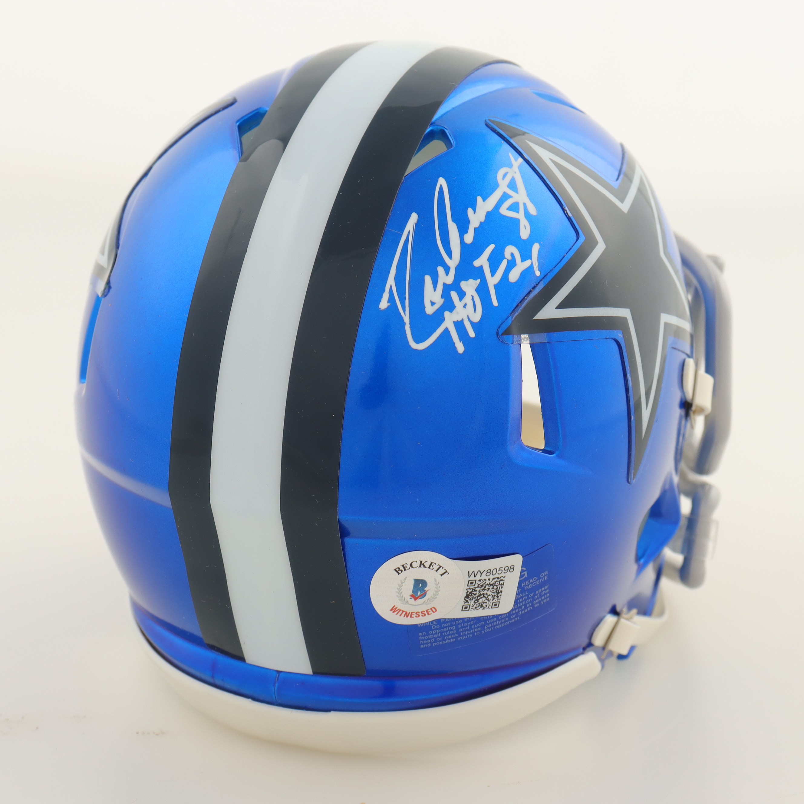 Drew Pearson Signed Cowboys Flash Alternate Speed Mini Helmet Inscribed "HOF 21" (Beckett) at PristineAuction.com Drew Pearson Signed Cowboys Flash Alternate Speed Mini Helmet Inscribed "HOF 21" (Beckett) at PristineAuction.com