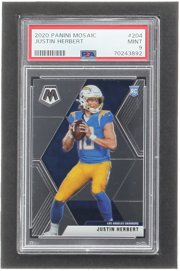 Justin Herbert 2020 Panini Mosaic #204 RC (PSA 9) at PristineAuction.com Justin Herbert 2020 Panini Mosaic #204 RC (PSA 9) at PristineAuction.com