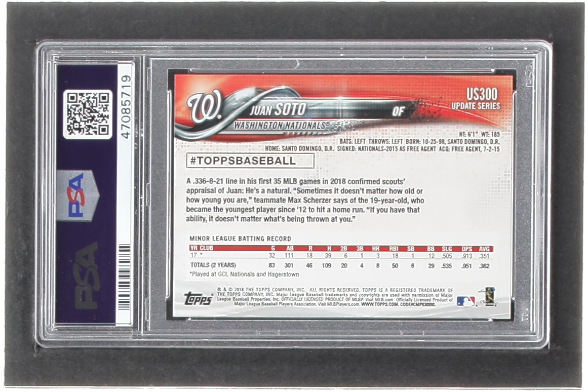 Juan Soto 2018 Topps Update #US300 RC (PSA 9) at PristineAuction.com Juan Soto 2018 Topps Update #US300 RC (PSA 9) at PristineAuction.com