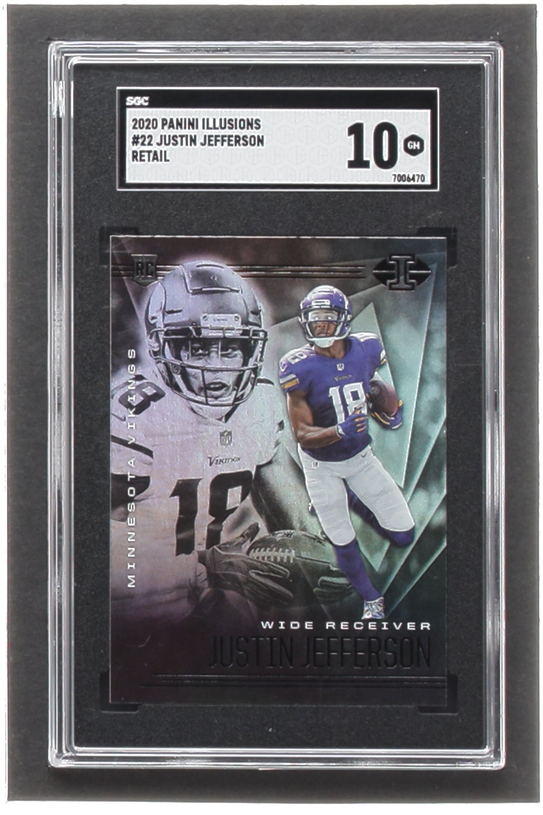 Justin Jefferson 2020 Panini Illusions Retail #22 RC (SGC 10) at PristineAuction.com Justin Jefferson 2020 Panini Illusions Retail #22 RC (SGC 10) at PristineAuction.com