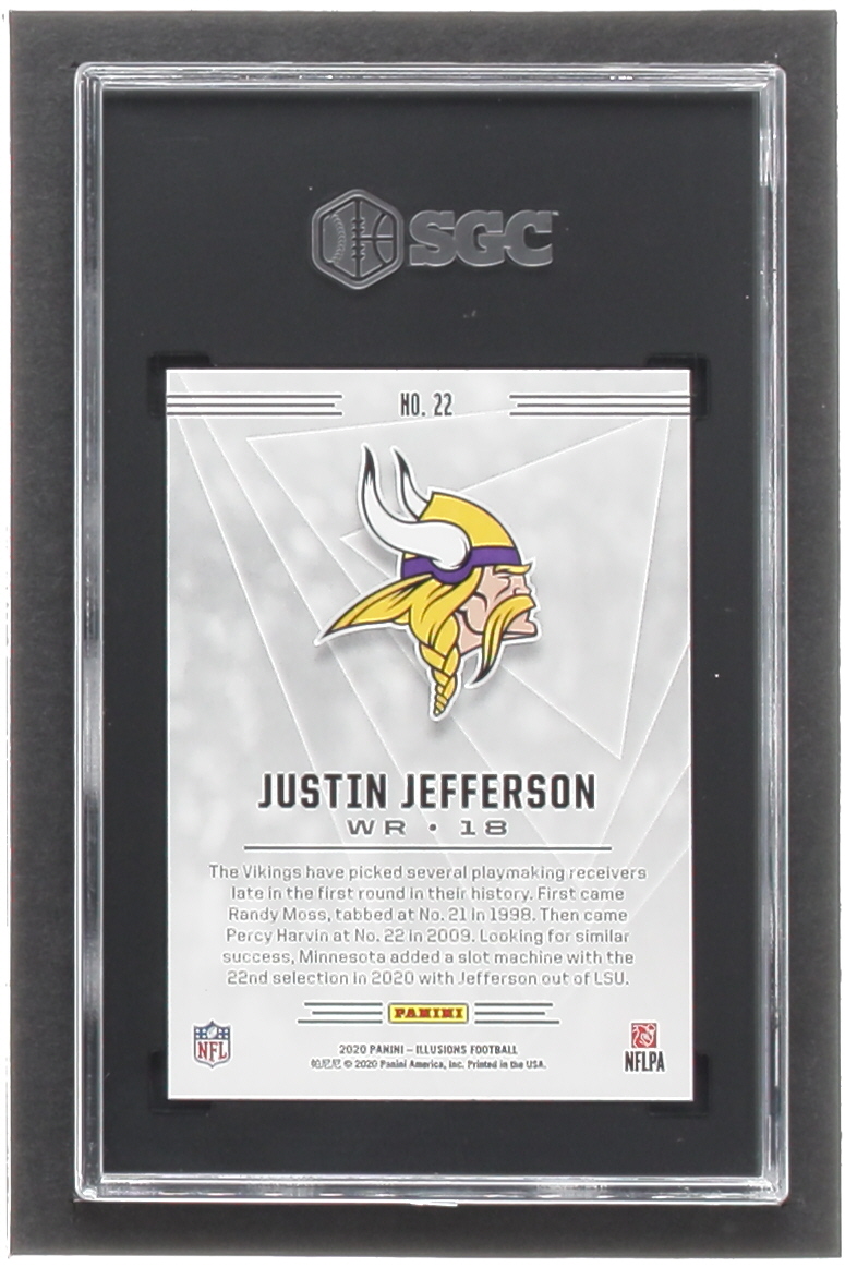 Justin Jefferson 2020 Panini Illusions Retail #22 RC (SGC 10) at PristineAuction.com Justin Jefferson 2020 Panini Illusions Retail #22 RC (SGC 10) at PristineAuction.com