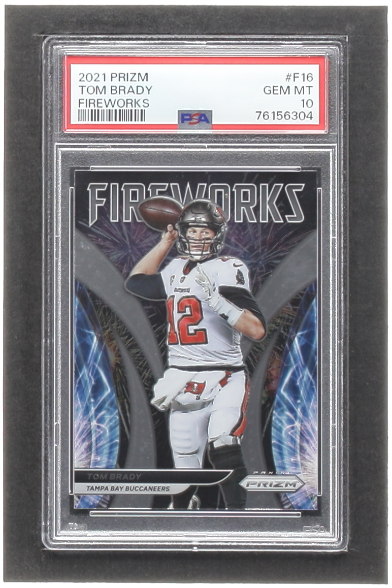 Tom Brady 2021 Panini Prizm Fireworks #16 (PSA 10) at PristineAuction.com Tom Brady 2021 Panini Prizm Fireworks #16 (PSA 10) at PristineAuction.com