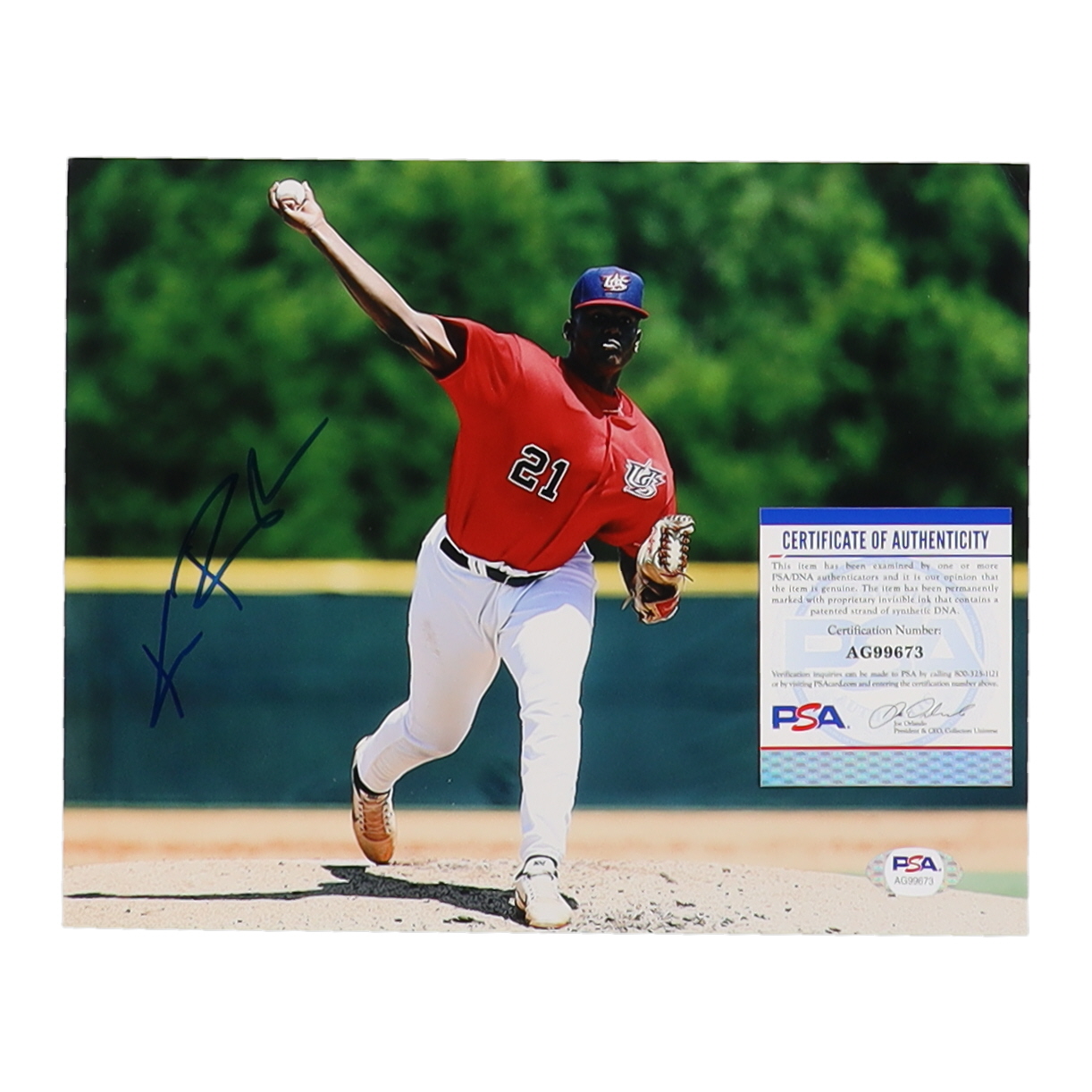 Kumar Rocker Signed 8x10 Photo (PSA) at PristineAuction.com Kumar Rocker Signed 8x10 Photo (PSA) at PristineAuction.com