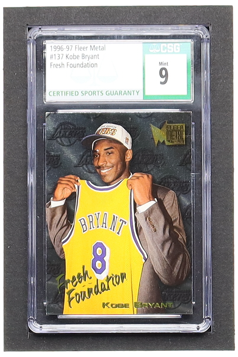 Kobe Bryant 1996-97 Fleer Metal Fresh Foundation #137 RC (CSG 9) at PristineAuction.com Kobe Bryant 1996-97 Fleer Metal Fresh Foundation #137 RC (CSG 9) at PristineAuction.com