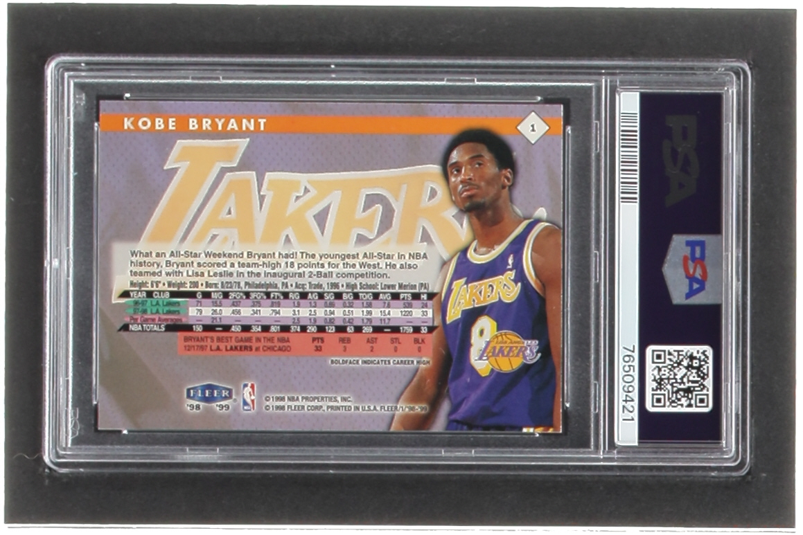 Kobe Bryant 1998-99 Fleer #1 (PSA 9) at PristineAuction.com Kobe Bryant 1998-99 Fleer #1 (PSA 9) at PristineAuction.com