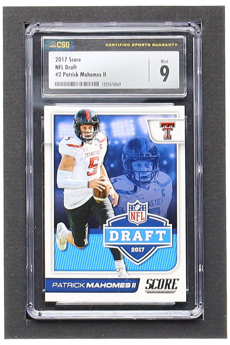 Patrick Mahomes II 2017 Score NFL Draft #2 RC (CSG 9) at PristineAuction.com Patrick Mahomes II 2017 Score NFL Draft #2 RC (CSG 9) at PristineAuction.com