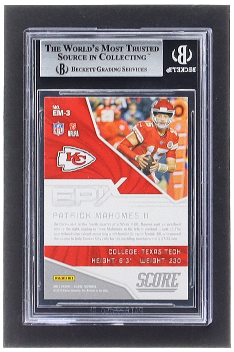 Patrick Mahomes II 2019 Score Epix Moment #3 (BGS 9) at PristineAuction.com Patrick Mahomes II 2019 Score Epix Moment #3 (BGS 9) at PristineAuction.com