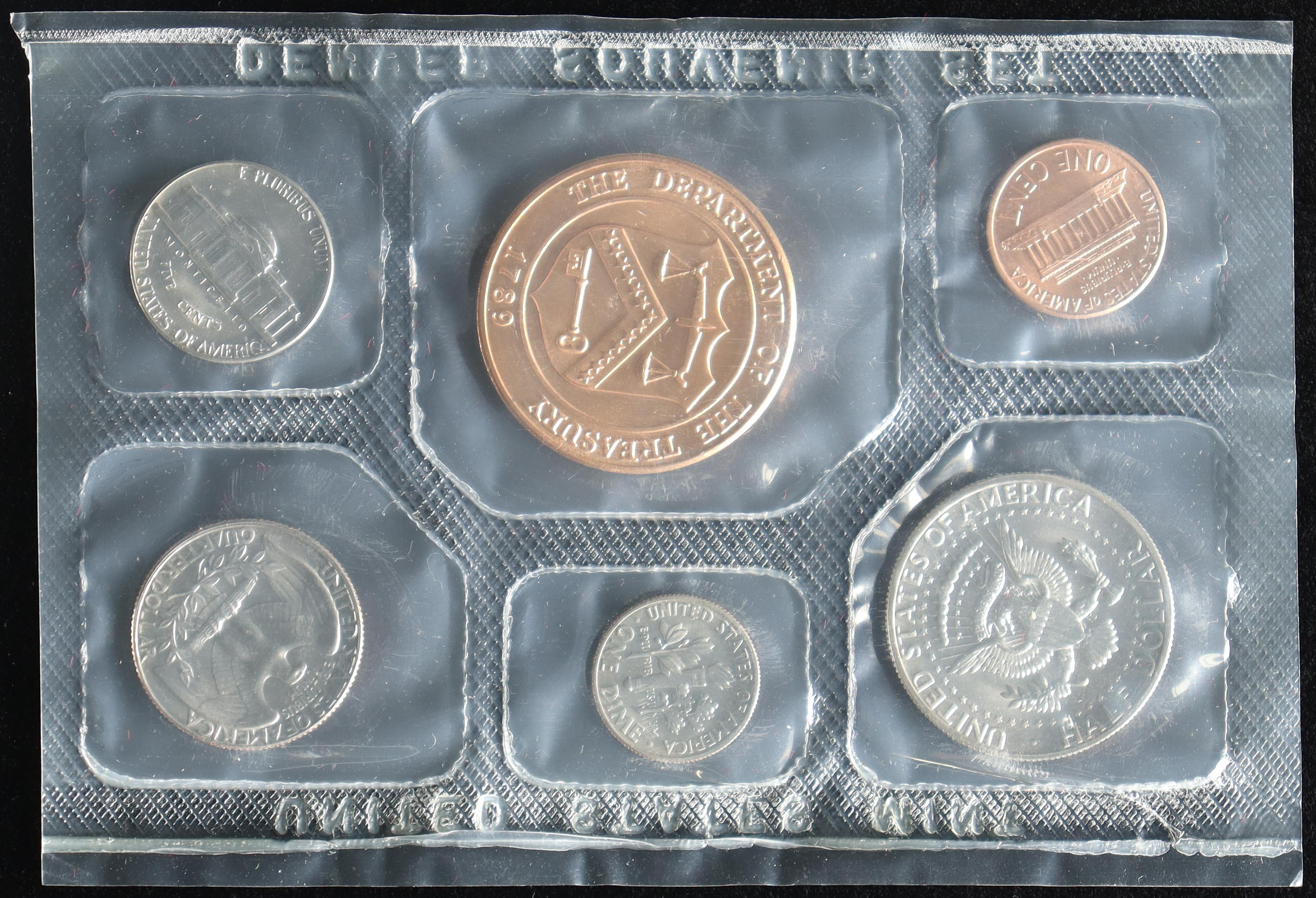 1974-D Uncirculated Denver Mint Souvenir (5) Coin Set at PristineAuction.com 1974-D Uncirculated Denver Mint Souvenir (5) Coin Set at PristineAuction.com