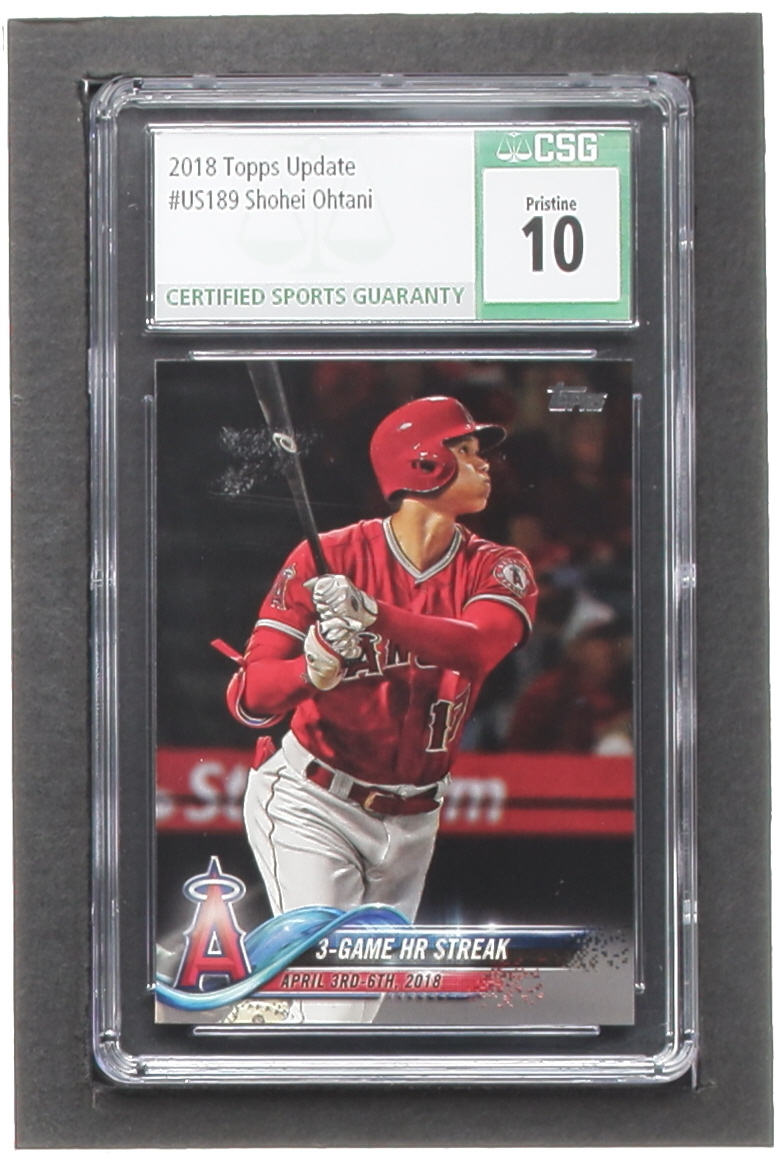 Shohei Ohtani 2018 Topps Update #US189 HL RC (CSG 10) at PristineAuction.com Shohei Ohtani 2018 Topps Update #US189 HL RC (CSG 10) at PristineAuction.com