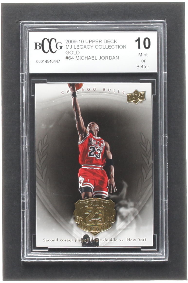 Michael Jordan 2009-10 Upper Deck Michael Jordan Legacy Collection Gold #64 (BCCG 10) at PristineAuction.com Michael Jordan 2009-10 Upper Deck Michael Jordan Legacy Collection Gold #64 (BCCG 10) at PristineAuction.com