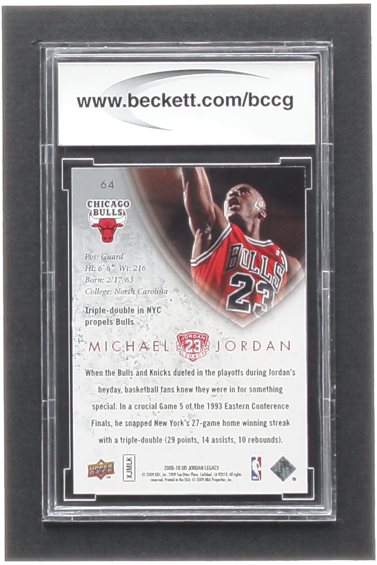 Michael Jordan 2009-10 Upper Deck Michael Jordan Legacy Collection Gold #64 (BCCG 10) at PristineAuction.com Michael Jordan 2009-10 Upper Deck Michael Jordan Legacy Collection Gold #64 (BCCG 10) at PristineAuction.com