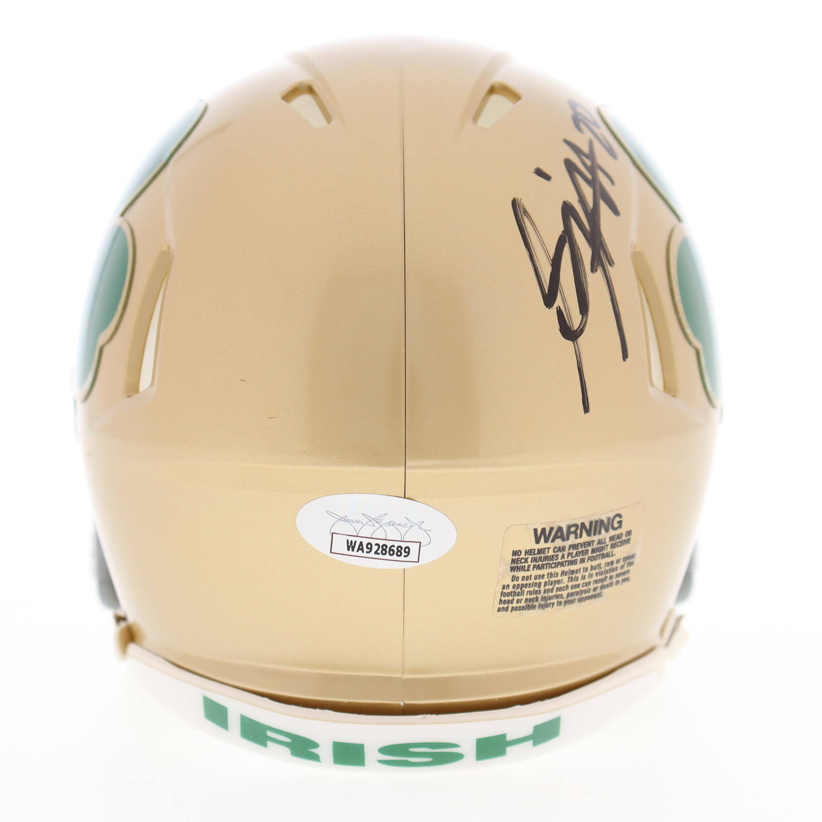 Benjamin Morrison Signed Notre Dame Fighting Irish Speed Mini Helmet (JSA) at PristineAuction.com Benjamin Morrison Signed Notre Dame Fighting Irish Speed Mini Helmet (JSA) at PristineAuction.com