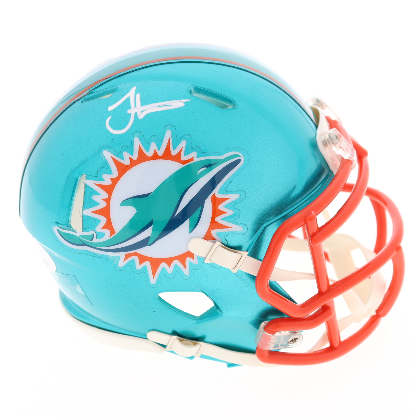 Tyreek Hill Signed Dolphins Flash Alternate Speed Mini Helmet (JSA) at PristineAuction.com Tyreek Hill Signed Dolphins Flash Alternate Speed Mini Helmet (JSA) at PristineAuction.com