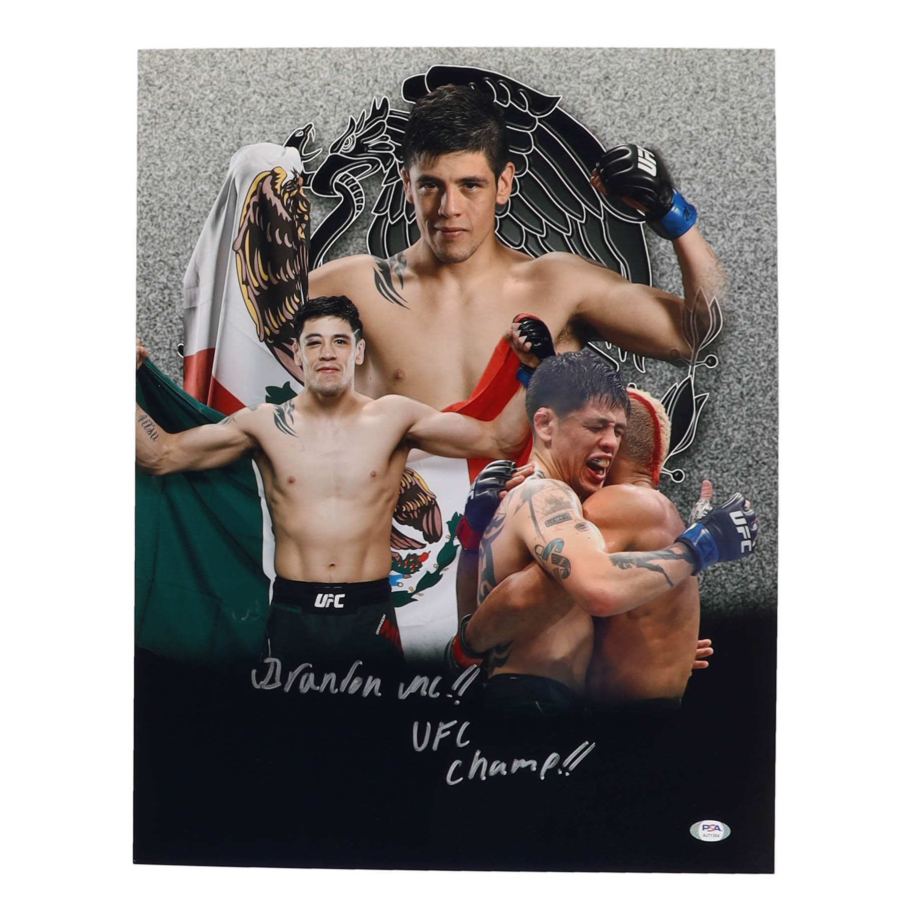 Brandon Moreno Signed UFC 16x20 Photo Inscribed "UFC Champ" (PSA) at PristineAuction.com Brandon Moreno Signed UFC 16x20 Photo Inscribed "UFC Champ" (PSA) at PristineAuction.com