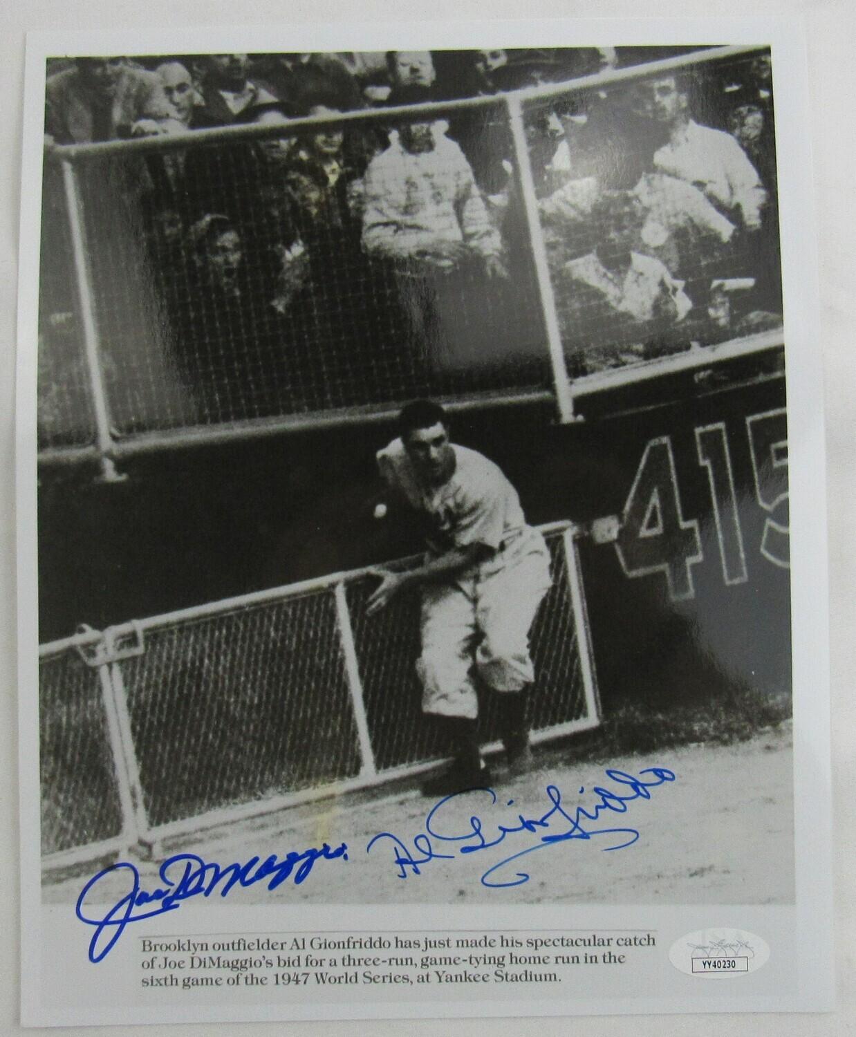 Joe DiMaggio & Al Gionfriddo Signed 8x10 Photo (JSA) at PristineAuction.com Joe DiMaggio & Al Gionfriddo Signed 8x10 Photo (JSA) at PristineAuction.com