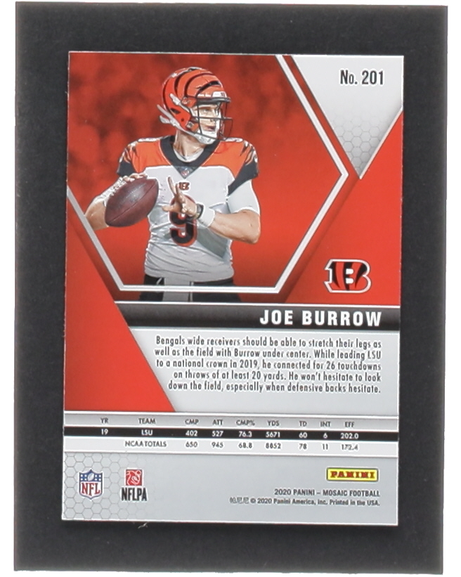 Joe Burrow 2020 Panini Mosaic #201 RC at PristineAuction.com Joe Burrow 2020 Panini Mosaic #201 RC at PristineAuction.com