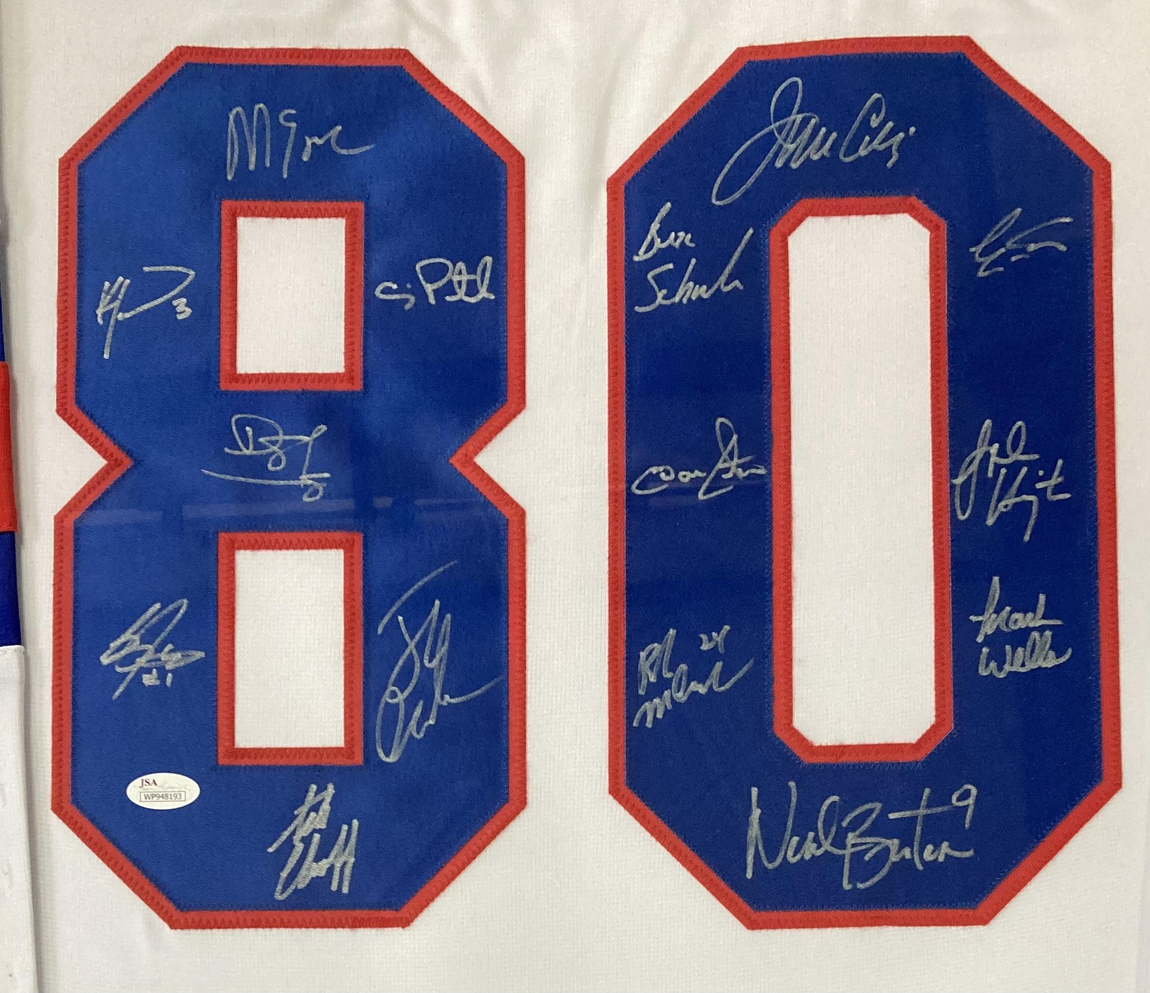1980 USA Miracle On Ice Custom Framed Jersey Team-Signed By (15) with Mike Eruzione, Jim Craig, Ken Morrow, Buzz Schneider (JSA) at PristineAuction.com 1980 USA Miracle On Ice Custom Framed Jersey Team-Signed By (15) with Mike Eruzione, Jim Craig, Ken Morrow, Buzz Schneider (JSA) at PristineAuction.com
