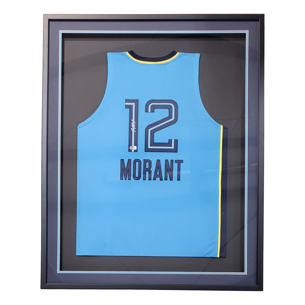 Ja Morant Signed Custom Framed Jersey Display (Beckett) Pristine Auction