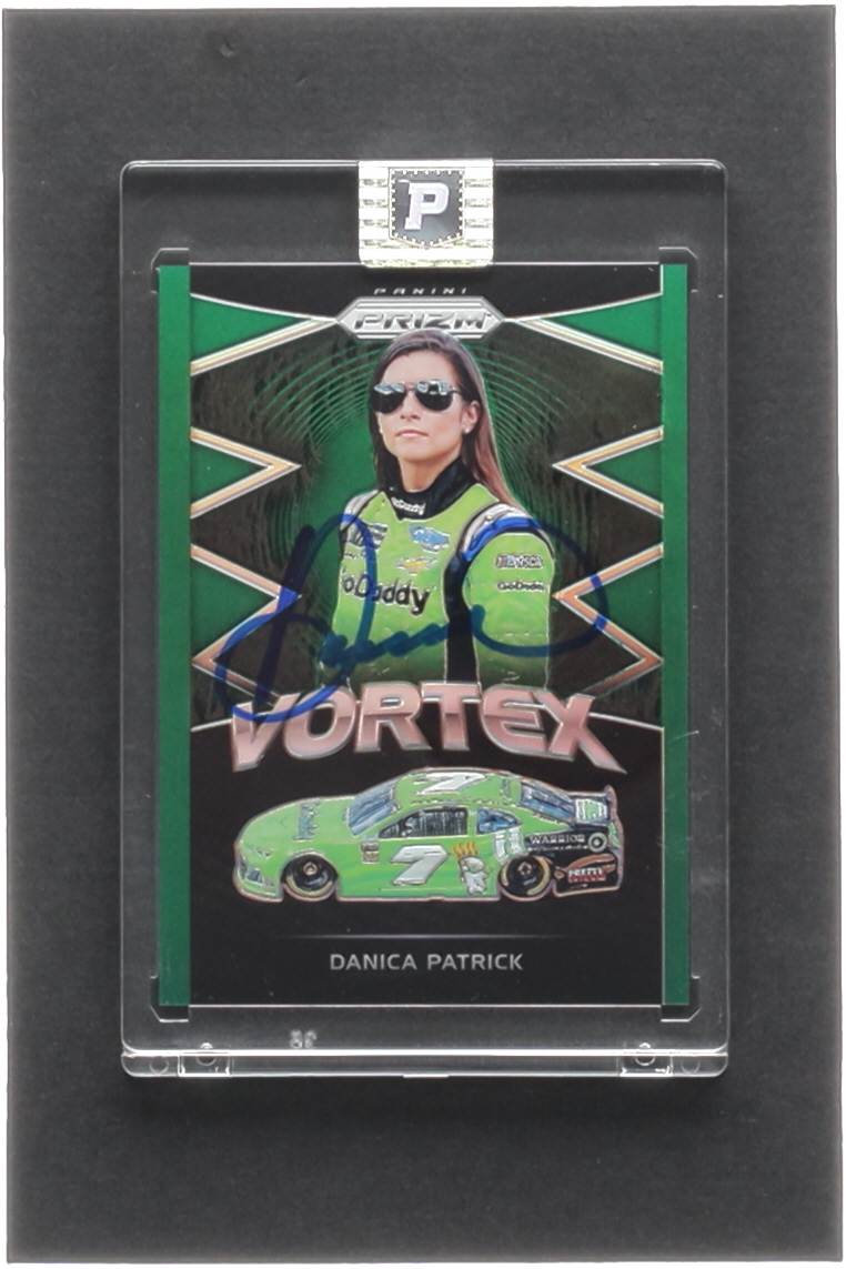 Danica Patrick Signed 2018 Panini Prizm Prizms Green #52 VOR (PA Encapsulated) at PristineAuction.com Danica Patrick Signed 2018 Panini Prizm Prizms Green #52 VOR (PA Encapsulated) at PristineAuction.com